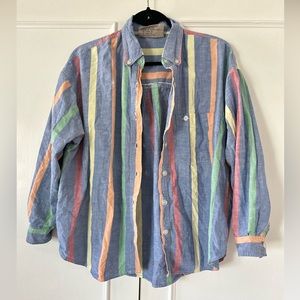 Vintage pastel striped button down. Size large.